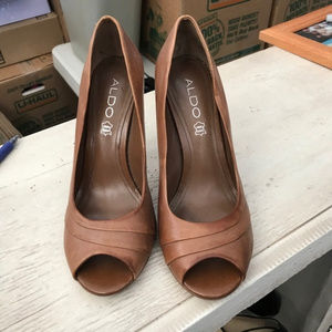 Aldo Tan Peep Toe Heels